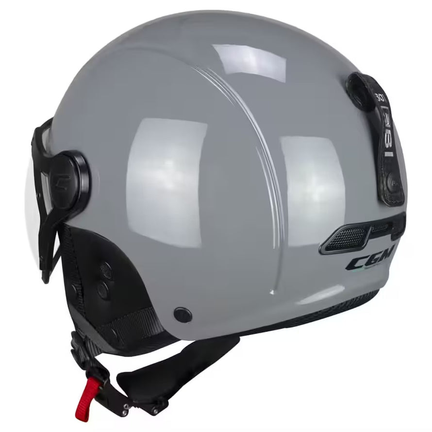 Casque CGM Ebi Mono gris avec visiere et oreillettes detachables, marque 20, pour cyclistes exigeants