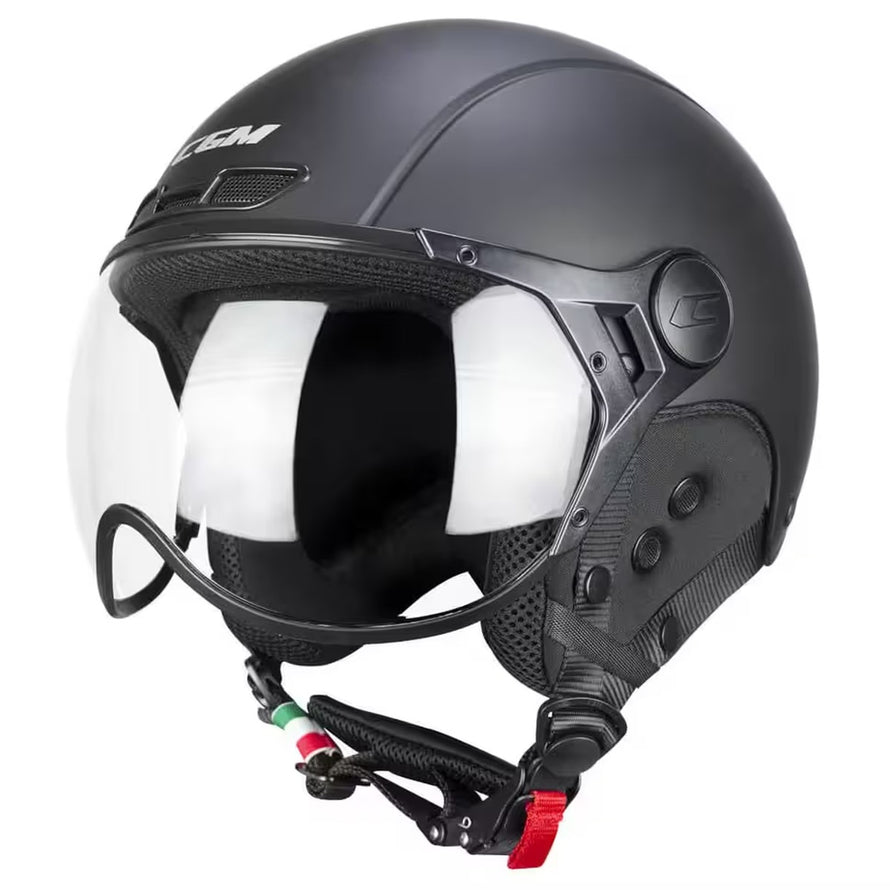 Casque vélo CGM Ebi Mono avec visière intégrée et oreillettes amovibles, marque 20, protection et confort assurés