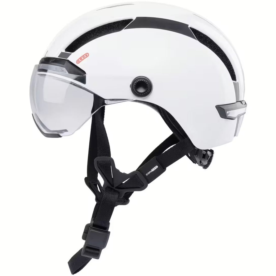 Casque vélo lumineux Contex Como 33 avec visière noire et leds intégrées pour meilleure sécurité urbaine