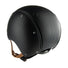 Casque vélo Cosmo Classic Casco noir avec sangle cuir marron, style vintage et sécurité renforcée
