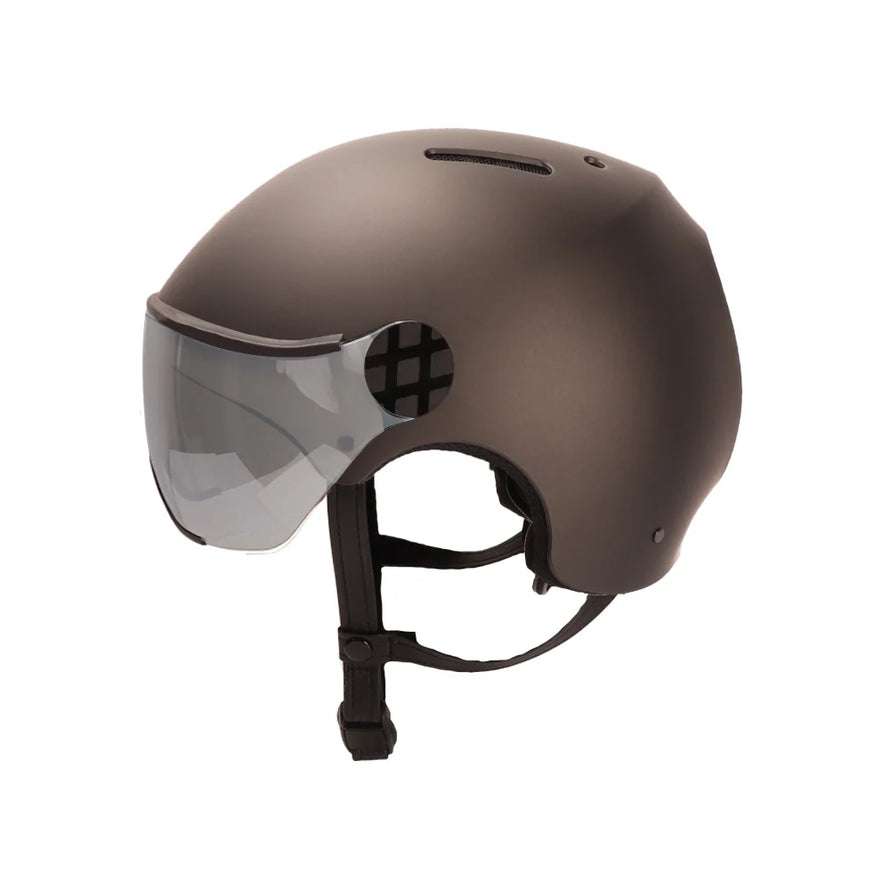 Casque vélo à visière  et sangles en cuir Valor France Diezz