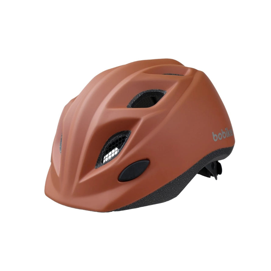 Casque velo enfant Bobike Kids In-Mold mat couleur terre cuite, leger et securisant pour les enfants