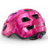 Casque velo enfant Hourra MET rose avec motifs coeurs, compatible siege velo enfant pour securite et confort