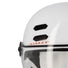 Casque vélo Optimiz à visière blanche avec clignotants LED latéraux pour sécurité et confort urbain