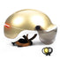 Casque vélo Overade Life avec visière lumineuse et clignotants intégrés couleur or pour sécurité urbaine