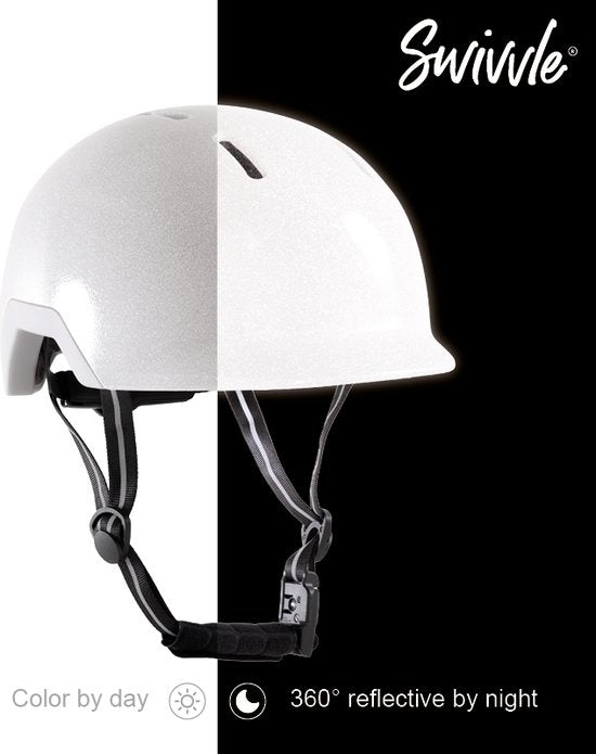 Casque vélo réfléchissant Sirius Swivvle ivory visible à 360°