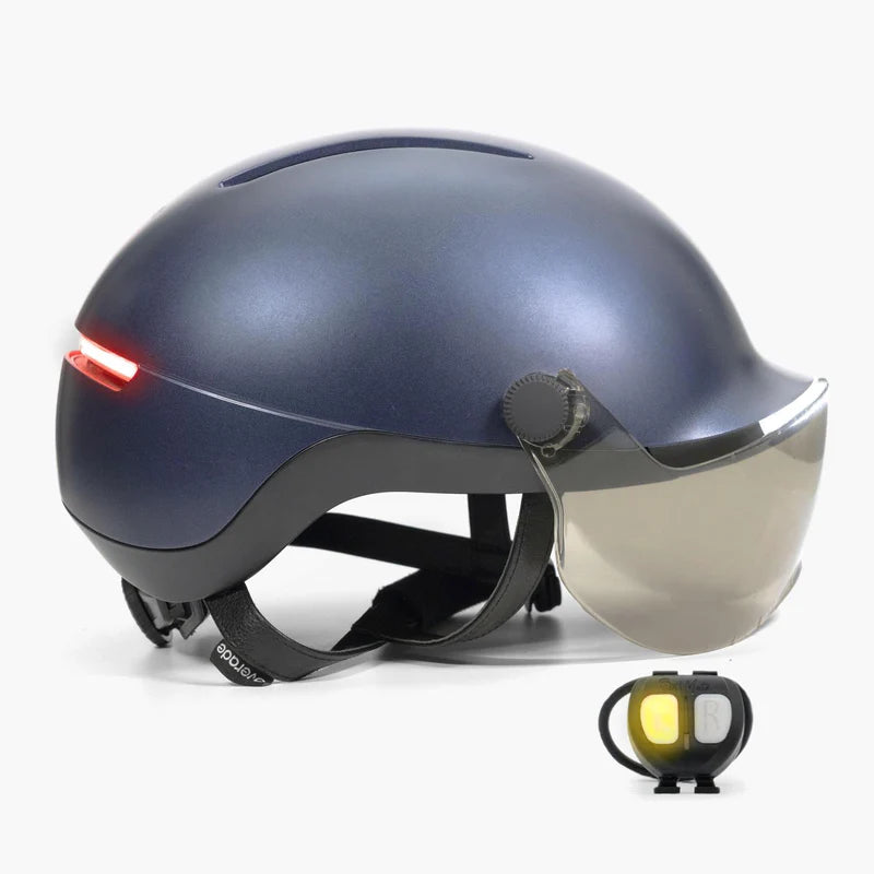 Casque vélo à visière lumineux avec clignotants Overade Life