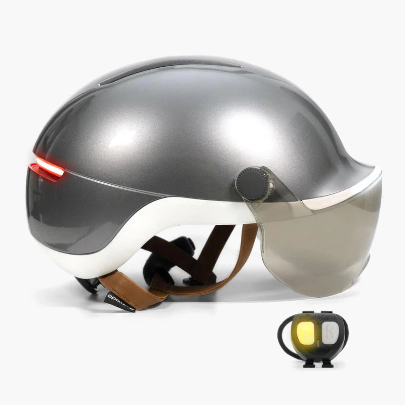 Casque vélo à visière lumineux avec clignotants Overade Life
