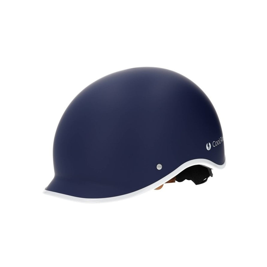 Casque vélo urbain Coolride Headlock bleu marine mat avec visière pour confort et sécurité en ville