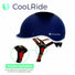 Casque vélo ville Coolride Headlock bleu avec visière et sangles réglables pour un confort urbain optimal
