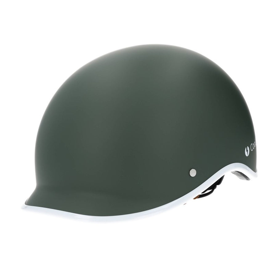 Casque vélo ville Coolride Headlock vert mat avec visière intégrée pour confort et sécurité urbaine
