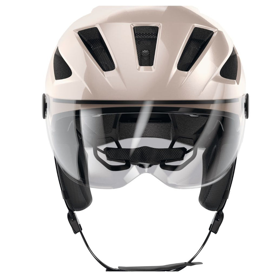 Casque vélo de ville Abus Pedelec 2.0 Ace gris avec visière intégrée et oreillettes amovibles