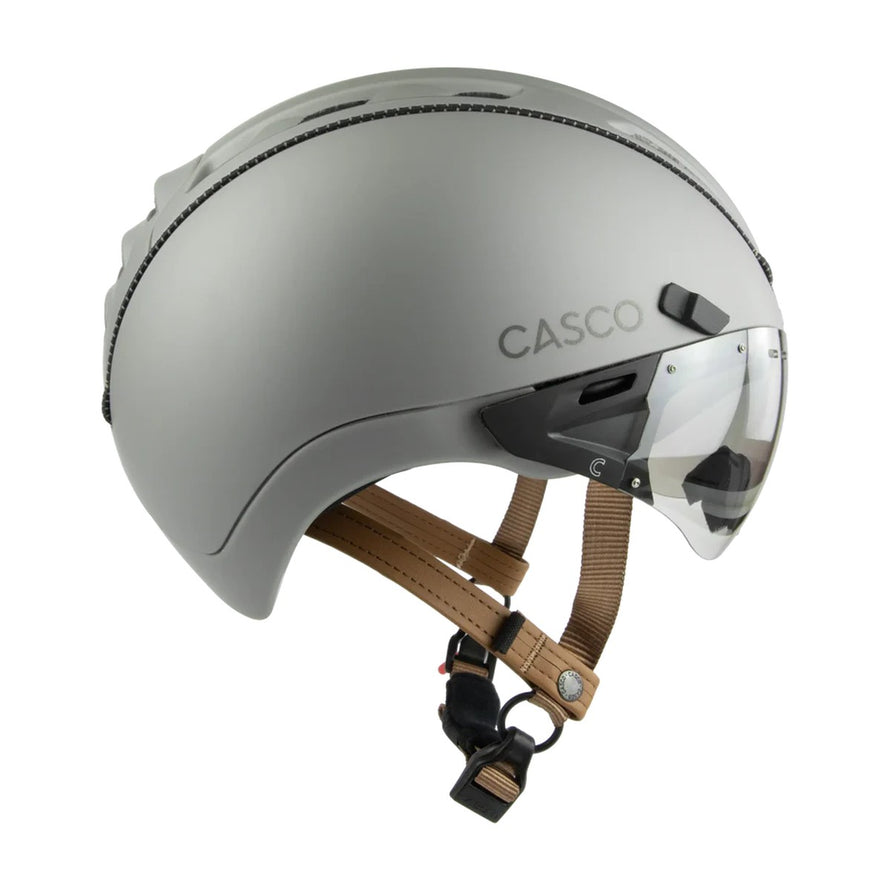 Casque vélo ville avec visière Casco Roadster Plus gris mat alliant style et sécurité urbaine