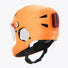 Casque Virgo Integral orange arrière – Zoom sur l’arrière du modèle orange avec feu arrière amovible, renforçant la visibilité en circulation.