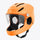 Casque Virgo Integral orange – Vue de trois-quarts du casque orange avec visière transparente, idéal pour la mobilité urbaine rapide.