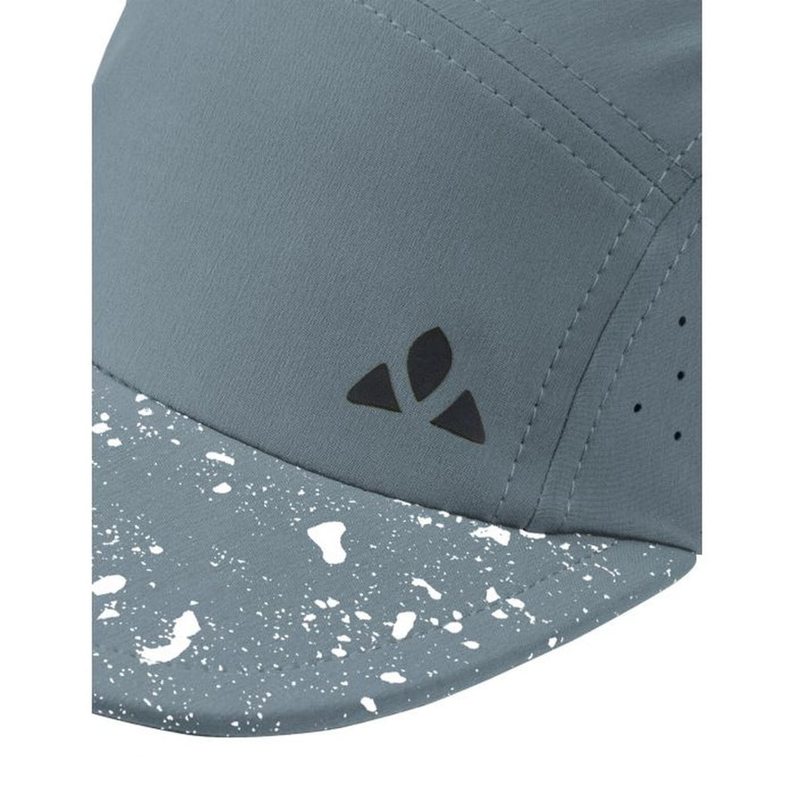Casquette Vaude Scopi Cap 5 panels bleu gris tachete, respirante et confortable pour cyclisme outdoor