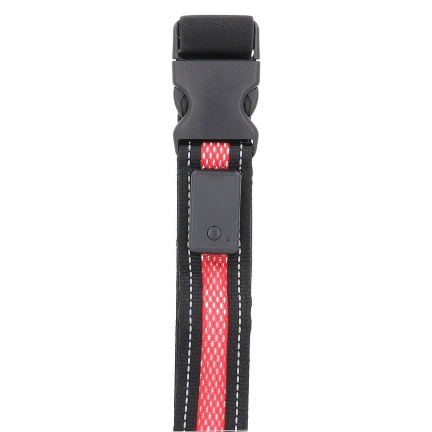 Ceinture Led USB Coolride pour securite velo avec bande lumineuse rouge et fermeture rapide