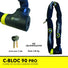 Chaine antivol 90cm Auvray C-Bloc Pro avec cadenas intégré et protection textile pour vélo sécurisé