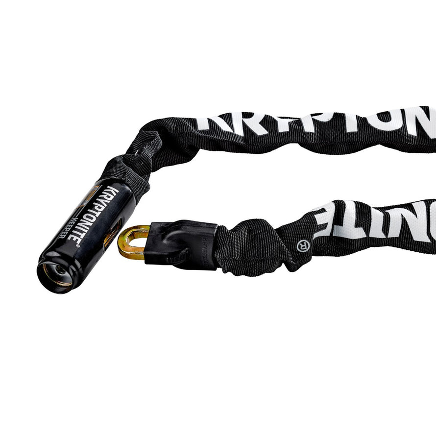 Détail de la chaine antivol vélo Keeper 785 de Kryptonite avec protection textile renforcée