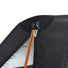 Chaise pliable legere Corto modele avec armature aluminium orange et tissu noir pour activites outdoor