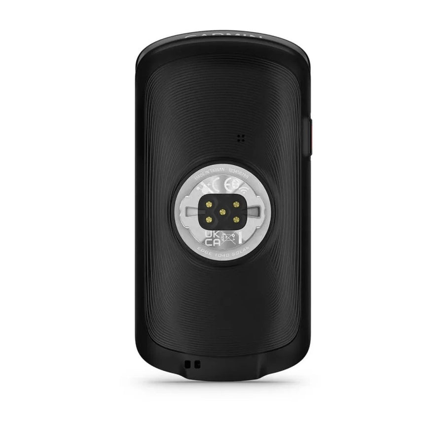 Vue arrière du compteur GPS Garmin Edge 1040 Solar avec connectique de fixation pour vélo