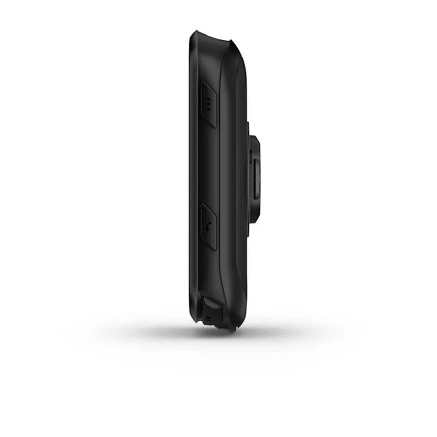 Profil cote avec boutons du compteur GPS Garmin Edge 840 Solar pour suivi cycliste precise