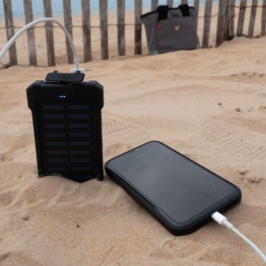 Batterie externe solaire Coolride avec support vélo, recharge écologique et portable pour vos aventures à vélo