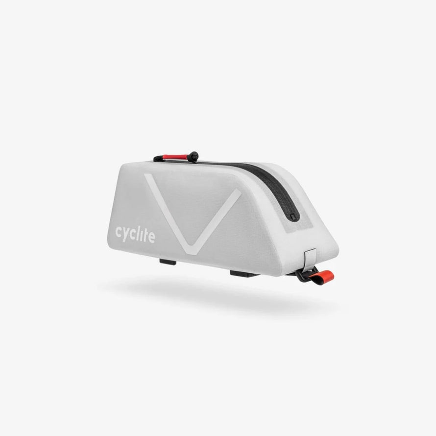 Sacoche top tube Nano 01 de Cycl marque Cyclite, blanche, compacte et résistante pour vélo urbain