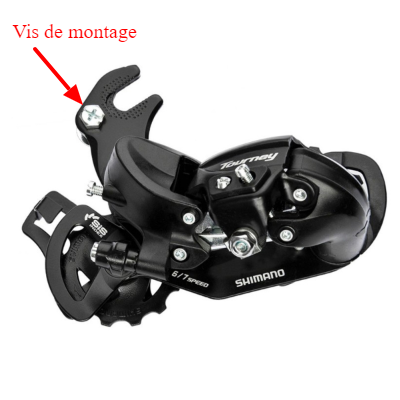 Dérailleur arrière Shimano Tourney 6/7v avec adaptateur  - #2