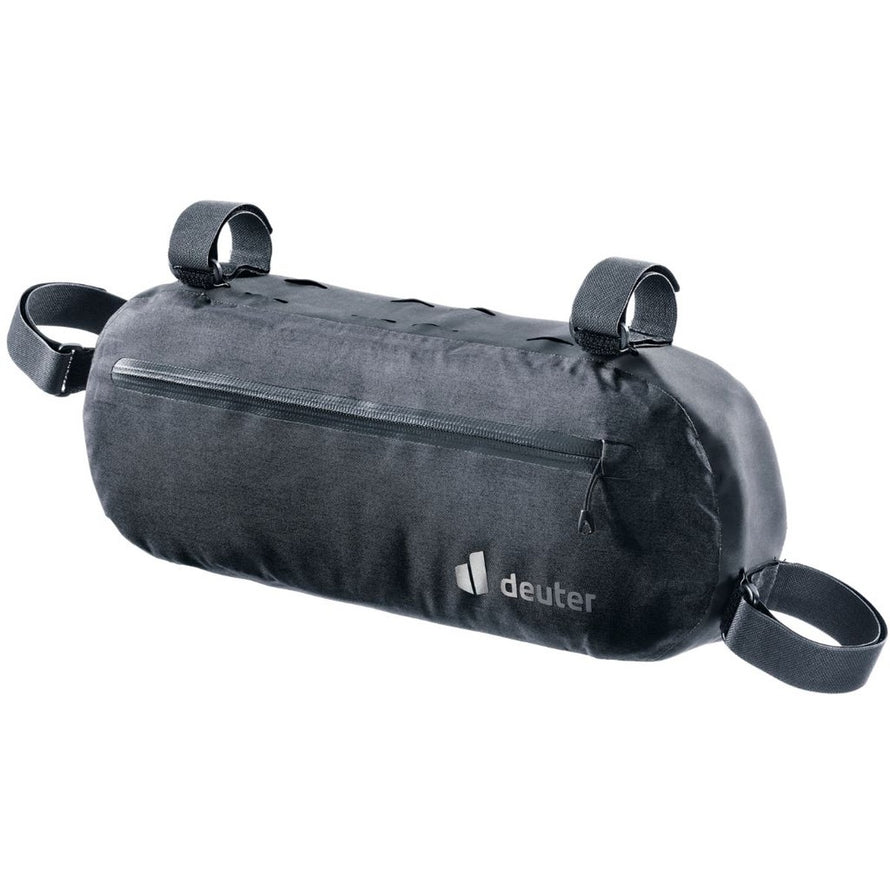 Sacoche cadre vélo bikepacking Cabezon Deuter noire avec zip étanche et fixation velcro pour longues randonnées