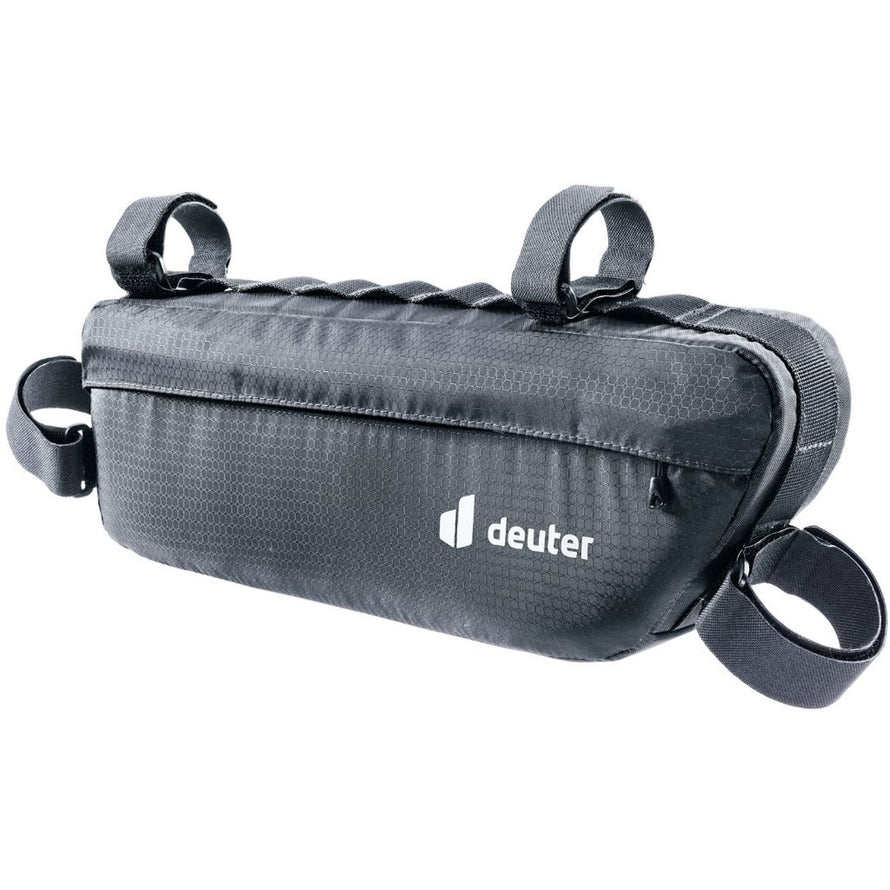 Sacoche de cadre bikepacking Deuter Mondego gris, conçue pour optimiser le rangement lors de vos trajets à vélo