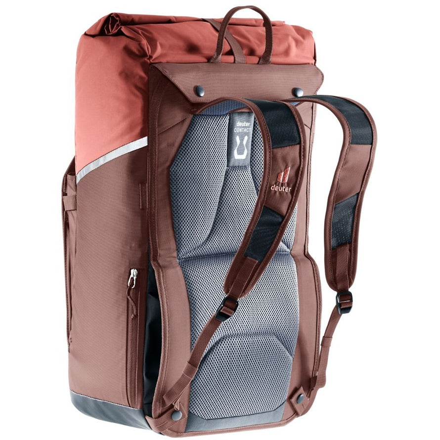 Sacoche vélo Deuter Xberg 25 terracotta avec dos confortable et bretelles rembourrées pour cyclistes urbains