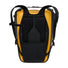Vue dos sacoche sac à dos Vaude Aqua Transformer 26L jaune recyclé, confortable et étanche pour vélo urbain
