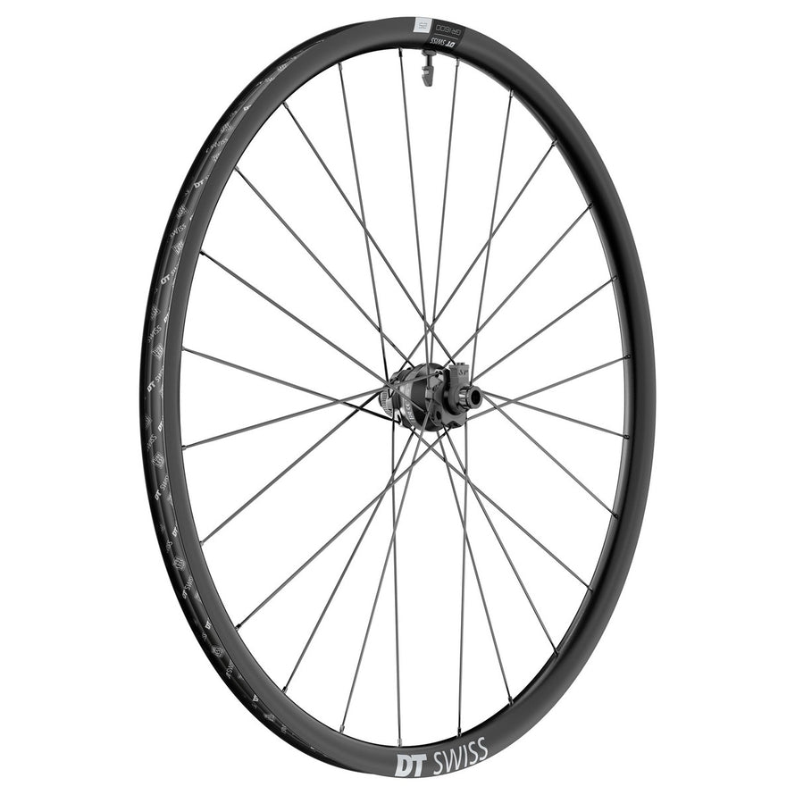 Roue avant gravel DT Swiss GR 1600 Spline avec moyeu dynamo, frein à disque, aluminium tubeless ready