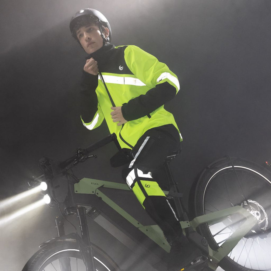 Ensemble de pluie vélo Fuji Wowow étanche, respirant, réfléchissant, fonctionnel. 