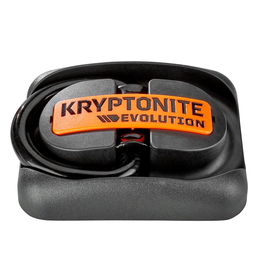 Ancre de vélo Evolution Kryptonite compacte pour fixation au sol, usage intérieur et extérieur, protection antivol renforcée