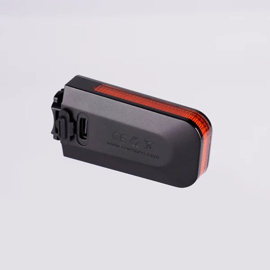 Feu arriere velo Ravemen CL 01 Pro rechargeable avec led rouge puissante et fixation sous selle etanche