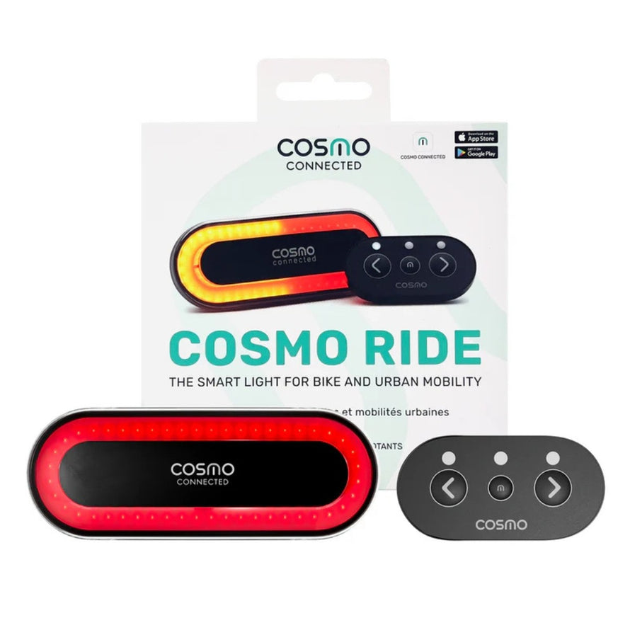 Feu arriere velo Cosmo Connected modele Cosmo Ride avec clignotants pour une meilleure visibilite