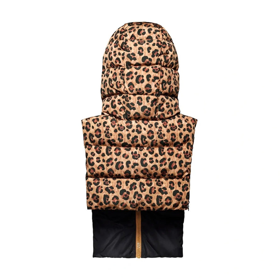 Capuche doudoune chaude et reversible Fudoon modele a motifs leopard pour cyclisme