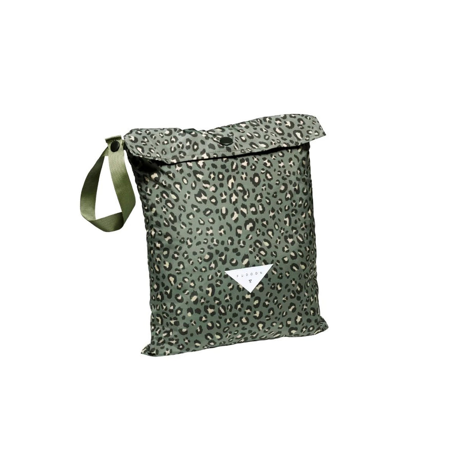 Capuche doudoune chaude et reversible Fudoon modele motifs leopard vert pour cyclistes
