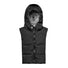 Capuche doudoune chaude et reversible Fudoon noire avec interieur vichy, ideale pour cyclistes en hiver