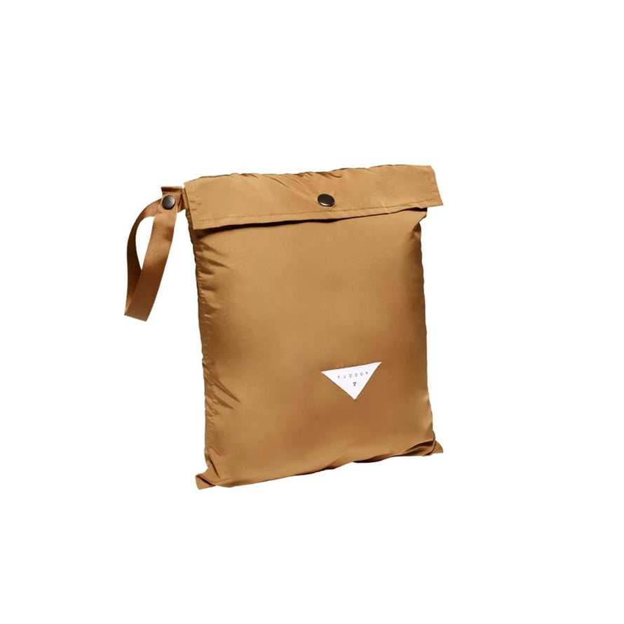 Sac de rangement marron pour capuche doudoune chaude reversible Fudoon, accessoire pratique pour cyclistes
