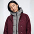 Capuche doudoune chaude reversible Fudoon motif vichy bordeaux pour cyclistes hiver confort et style