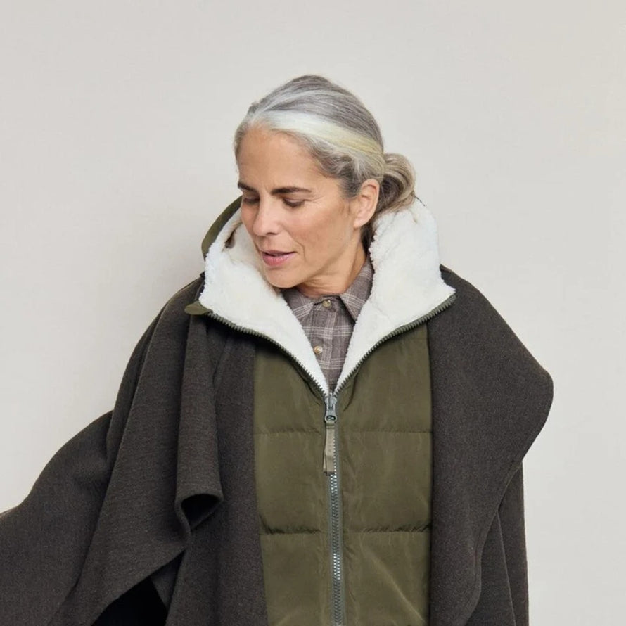 Capuche doudoune reversible Fudoon modele chaud et confortable pour cyclistes en hiver