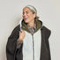 Capuche doudoune reversible kaki et blanc Fudoon modele chaud et confortable pour cyclistes en hiver
