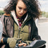 Capuche doudoune reversible kaki modele Fudoon pour cyclistes femme, chaude et confortable en hiver