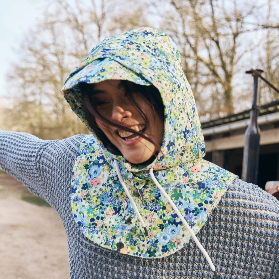 Capuche de pluie florale Fudoon Fudini légère et imperméable pour cyclistes, idéale contre les intempéries