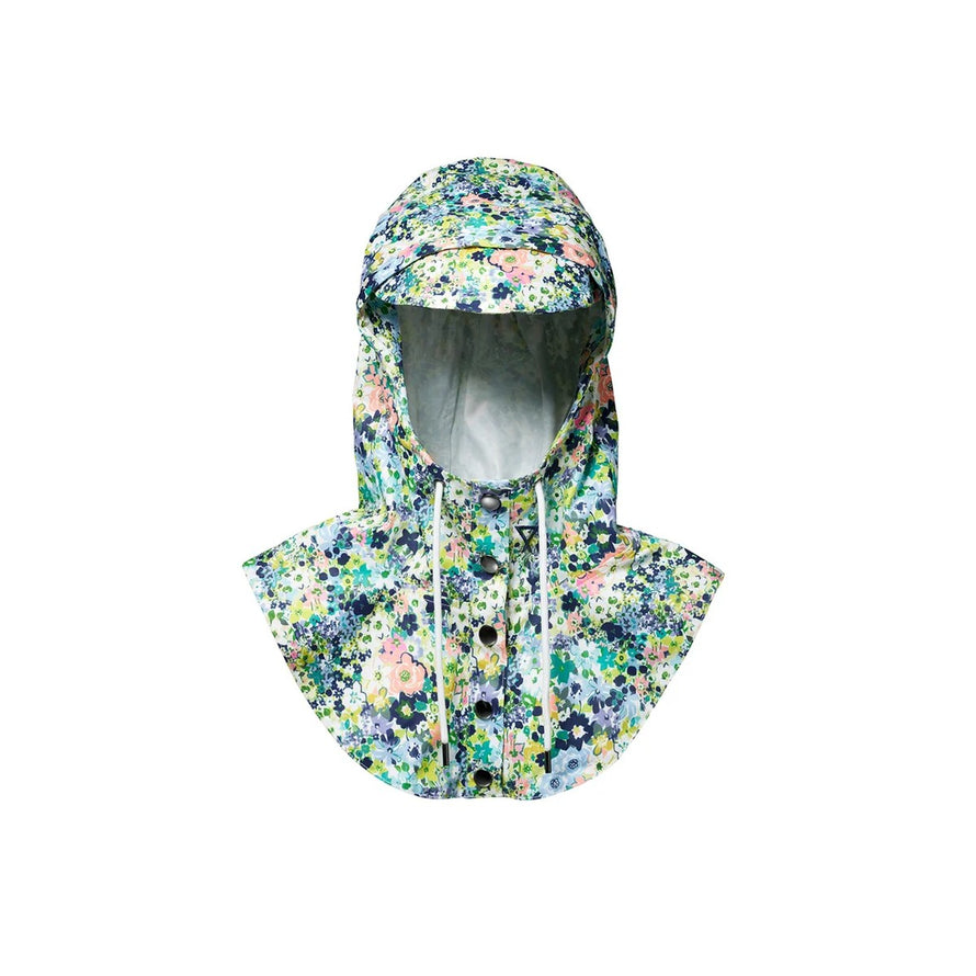 Capuche de pluie Fudoon Fudini avec motif fleurs, imperméable et pratique pour cyclistes sous la pluie