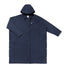 Trench-coat imperméable unisexe Fudoon bleu marine, coupe longue avec capuche et boutons-pression latéraux