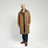 Trench-coat impermeable unisexe Fudoon marron, coupe longue droite, look epure et protection efficace contre la pluie